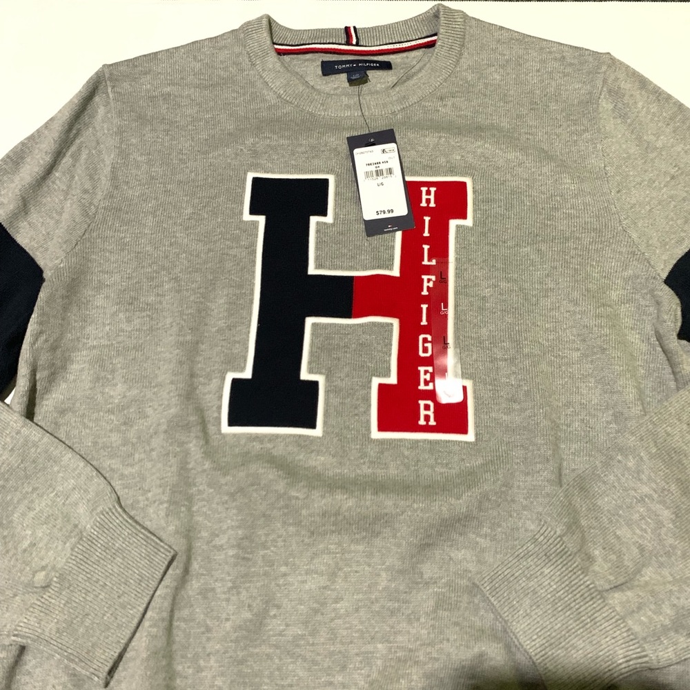 Tommy Hilfiger Gray Grey Crewneck Sweater